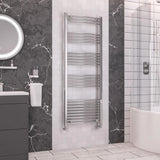 Eastbrook Wendover Curved Vertical Heated Towel Rail in Chrome