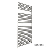 Tissino Ladder Rails 1212 x 600 / Central Heating Tissino Hugo2 Designer Towel Radiator in Chrome