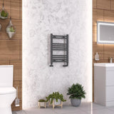 Eastbrook Ladder Rails 600 x 400 / Duel Fuel Eastbrook Wendover Straight Heated Towel Rail in Anthracite