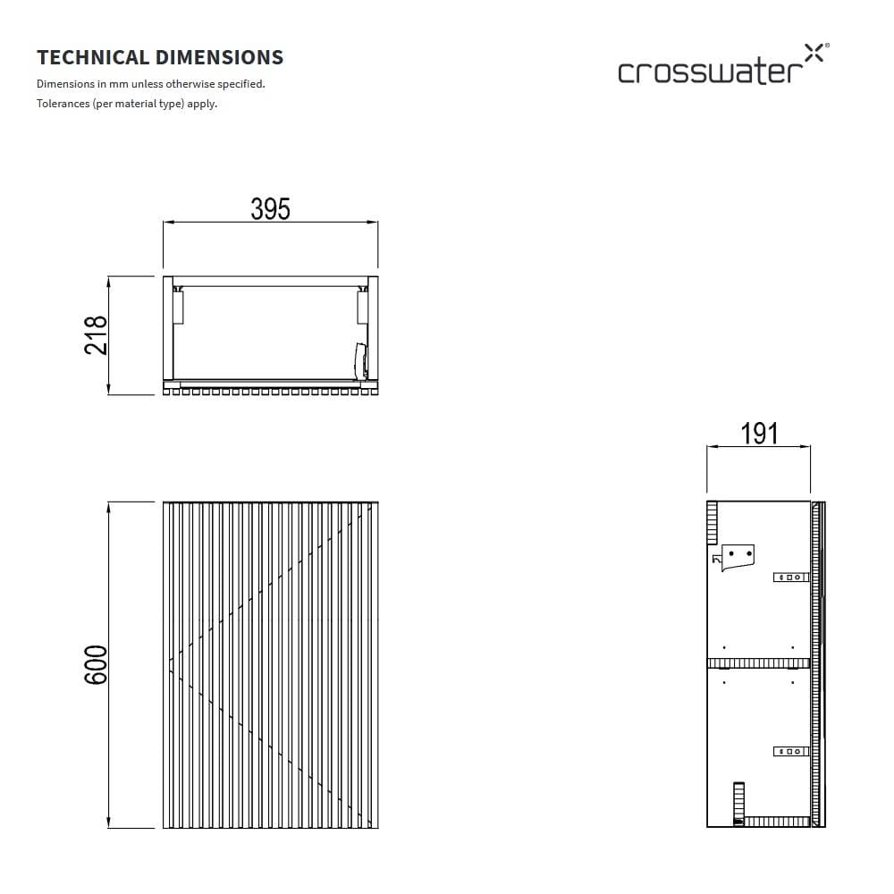 Crosswater Wall Mounted Vanity Unit Crosswater Limit 400mm Cloakroom Wall Mounted Single Door Vanity Unit in Modern Oak with 1 Tap Hole Basin