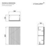 Crosswater Wall Mounted Vanity Unit Crosswater Limit 400mm Cloakroom Wall Mounted Single Door Vanity Unit in Modern Oak with 1 Tap Hole Basin