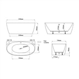 Eastbrook Back To Wall Freestanding Bath Eastbrook Harlton Back To Wall Freestanding Bath - 1500 x 750mm in Gloss White