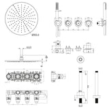 UK Bathroom Store Concealed Shower Set Crosswater Module Shower Set 8 - 2 Outlet with Pencil Handset and Overhead Shower