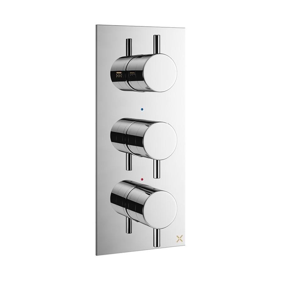 Crosswater Concealed Shower Valve Crosswater MPRO 2 Outlet, 3 Handle Portrait Concealed Thermostatic Shower Valve
