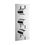 Crosswater Concealed Shower Valve Crosswater MPRO 2 Outlet, 3 Handle Portrait Concealed Thermostatic Shower Valve
