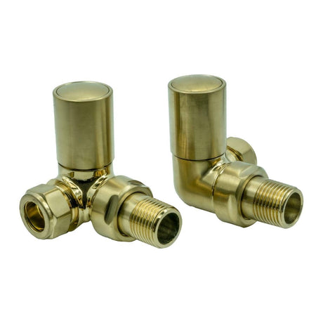 Reina Radiator Valve Brushed Brass Reina Crova Manual Radiator Corner Valves