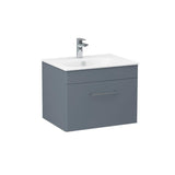 Imex Wall Mounted Vanity Unit Steel Blue / Black Imex Croma Wall Mounted Single Drawer 600mm Vanity Unit with 1 Tap Hole Basin