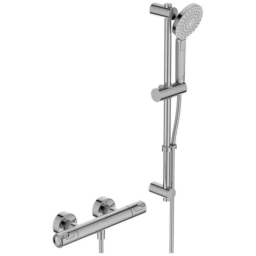 Ideal Standard Exposed Shower Set Ideal Standard Ceratherm T50 Exposed Thermostatic Shower Valve Set with Adjustable Riser and Handset in Chrome