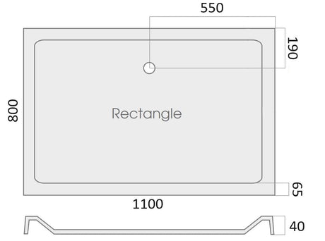 Aquarius Rectangle Shower Tray 1100 x 800mm Aquarius Vital Stone Resin Rectangular Shower Tray