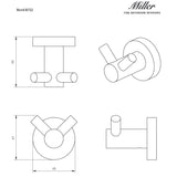 Miller Robe Hook Miller Bond Double Hook in Chrome