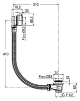 Crosswater Bath Waste Crosswater Waterdrop Shaped Bath Waste with Overflow in Chrome