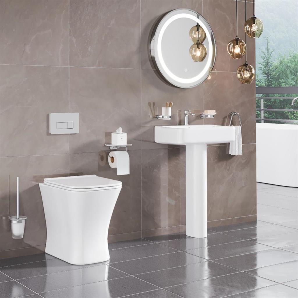 Eastbrook Back to Wall Toilet Eastbrook Beddington Rimless Back To Wall Toilet with Eco Vortex Flush and Soft Close Seat