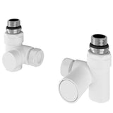 Eastbrook Radiator Valve Matt White Eastbrook Corner Manual Duel Fuel Radiator Valve (Pair)