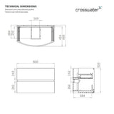 Crosswater Wall Mounted Vanity Unit Crosswater Svelte Wall Hung Vanity Unit with Basin