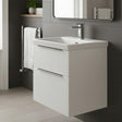 Villeroy & Boch Wall Mounted Vanity Unit Brilliant White with Chrome Handles Villeroy & Boch Subway 3.0 Wall Hung 600mm Two Drawer Vanity Unit with Basin