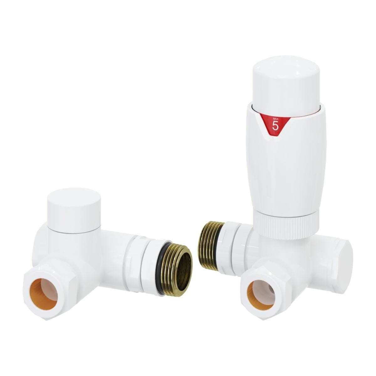 Reina Radiator Valve White Reina Modal Thermostatic Dual Fuel Corner Radiator Valves
