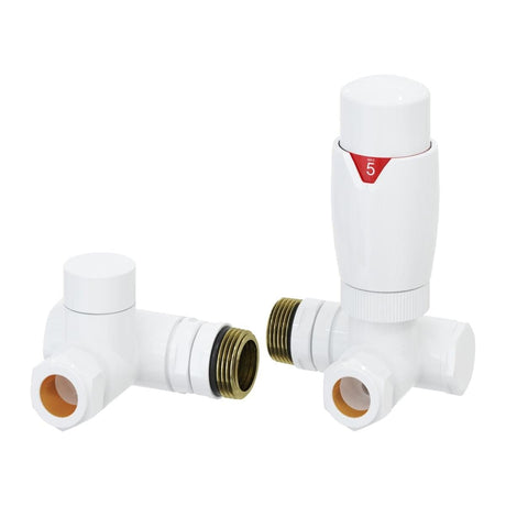 Reina Radiator Valve White Reina Modal Thermostatic Dual Fuel Corner Radiator Valves
