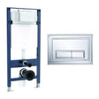 Crosswater Wall Hung WC Frame Belgravia Plate in Chrome Crosswater 1.12m Slim Depth Dual Flush WC Support Frame Set with Flush Plate