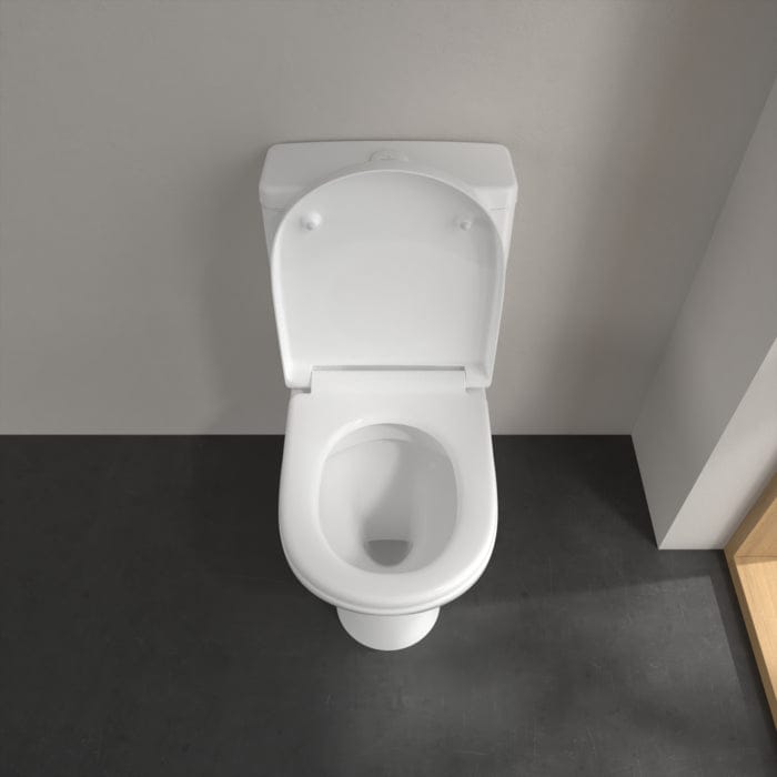 Villeroy & Boch Close Coupled Toilet Villeroy & Boch O.novo Compact Rimless Open Back Close Coupled DirectFlush Toilet with Soft Close Seat