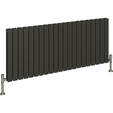 Aquarius Bathrooms Panel Radiator 600 x1470mm / Anthracite Aquarius Flat Double Horizontal Panel Radiator