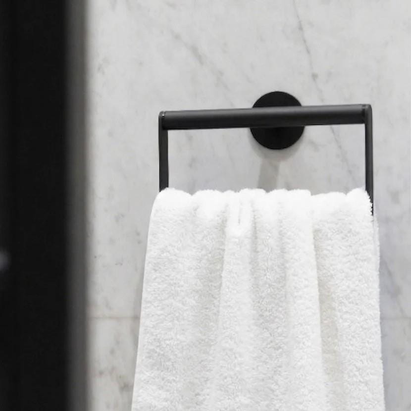 Smedbo Towel Rails and Rings Matt Black Smedbo Dot Self-Adhesive Towel Ring