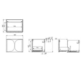 Crosswater Wall Mounted Vanity Unit Crosswater Tambour Wall Mounted 600mm One Drawer Vanity Unit with Basin or Worktop