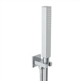 JTP Shower Handset JTP Square Wall Mounted Water Outlet with Shower Handset, Hose and Holder in Chrome