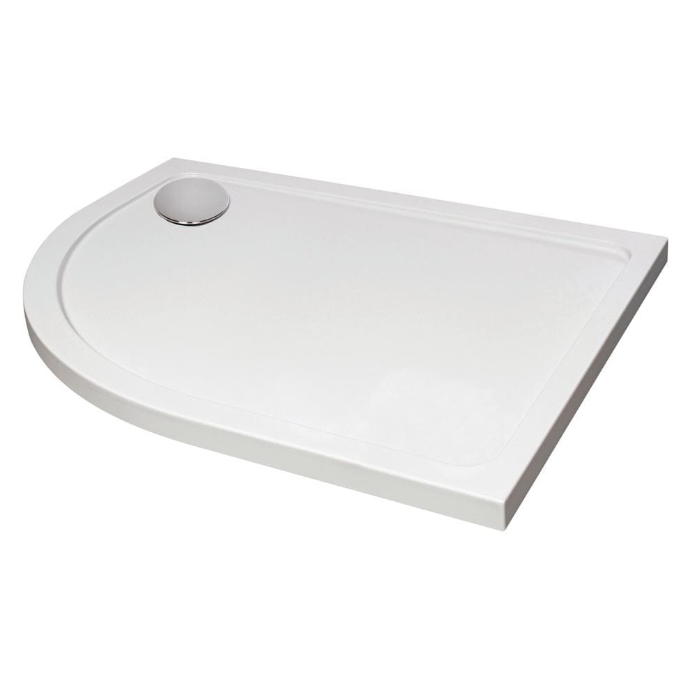 Aquarius Quadrant Shower Tray 900x760mm / Left Hand Aquarius Urbano Offset Quadrant 45mm Stone Resin Shower Tray in White