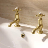Crosswater Cloakroom Tap Brushed Brass Crosswater Belgravia Crosshead Cloakroom Basin Taps (Pair)