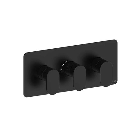 Crosswater Concealed Shower Valve Crosswater Drift 2 Outlet, 3 Handle Horizontal Concealed Shower Valve