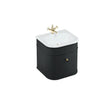 Burlington Wall Mounted Vanity Unit Matt Black / Natural Stone Roll Top Basin - 0 Tap Hole / Gold Burlington Chalfont 550mm Wall Mounted Single Drawer Vanity Unit with Basin