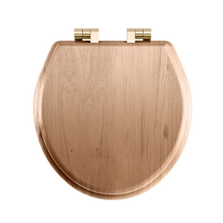 Imperial Toilet Seat Gold Imperial Windsor Solid Wood Toilet Seat in Natural Oak with Soft Close Hinges