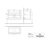 Villeroy & Boch Wall Mounted Vanity Unit Villeroy & Boch Avento Wall Hung Vanity Unit 780mm Two Drawers with Basin