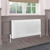 Eastbrook 600 x 1190 / Electric Only Eastbrook Rivassa Traditional 4 Column Radiator in Gloss White