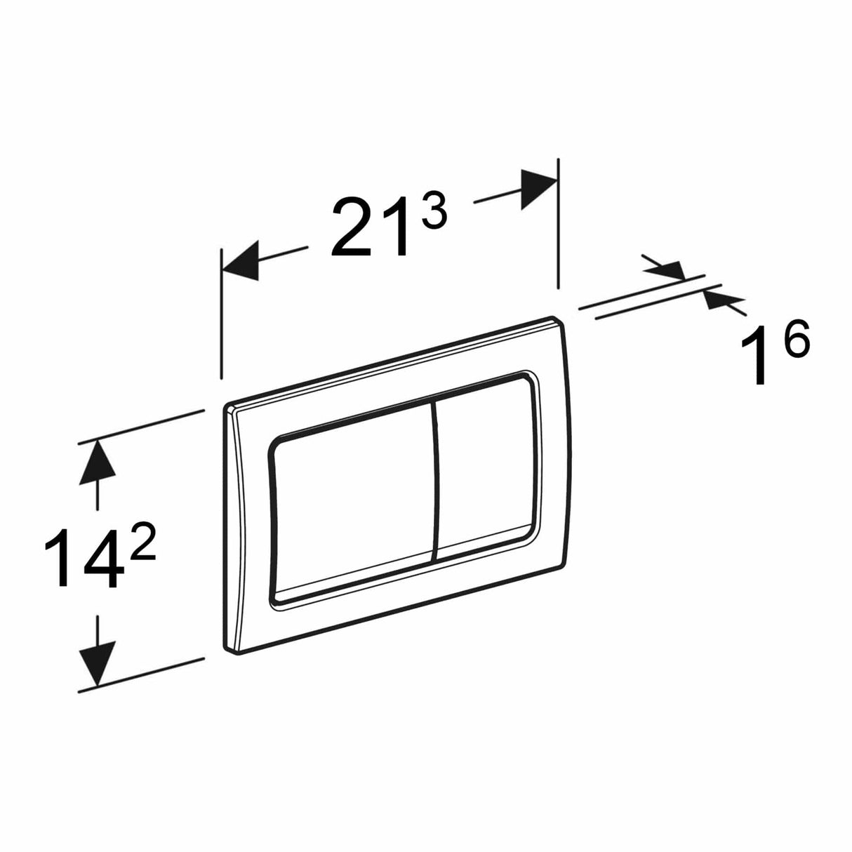 Geberit Flush Plate Geberit Alpha Flush Plate with Square Buttons