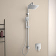 Ideal Standard Shower Riser Rail Ideal Standard IdealRain Riser Rail with Diverter, Square Showerhead and Handset in Chrome