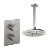UK Bathroom Store Concealed Shower Set Brushed Nickel / Ceiling Arm / 300mm Crosswater Crossbox Shower Set 1 - 1 Outlet with Fixed Overhead Shower