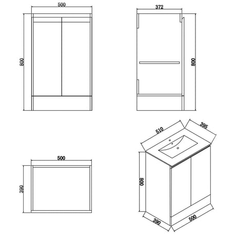 Aquarius Bathrooms Floor Standing Vanity Unit Aquarius Halite Waterproof Grey Vanity Unit and 1 Tap Hole Basin
