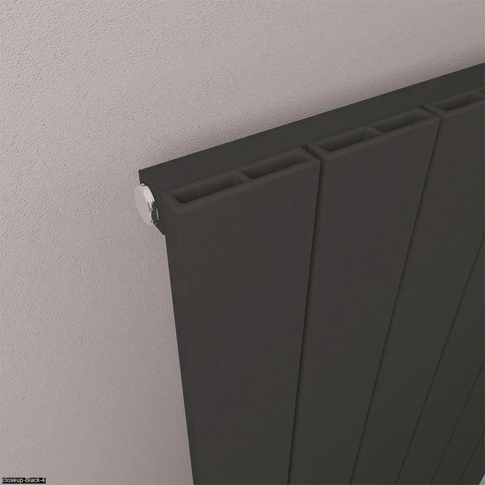Eastbrook Panel Radiator Eastbrook Rosano Straight Horizontal Aluminium Radiator  in Matt Black