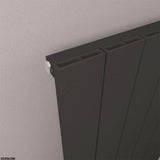 Eastbrook Panel Radiator Eastbrook Rosano Straight Horizontal Aluminium Radiator  in Matt Black