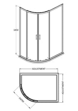 Aquarius Bathrooms Quadrant Shower Enclosure Aquarius Urbano 6mm Quadrant Shower Enclosure 1850mm