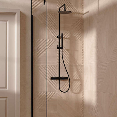 Crosswater Exposed Shower Set Crosswater Central Thermostatic Multifunction Shower Kit in Matt Black