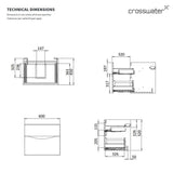 Crosswater Wall Mounted Vanity Unit Crosswater Glide II Wall Mounted Two Drawer Vanity Unit with Worktop