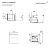 Crosswater Wall Mounted Vanity Unit Crosswater Glide II Wall Mounted Two Drawer Vanity Unit with Worktop