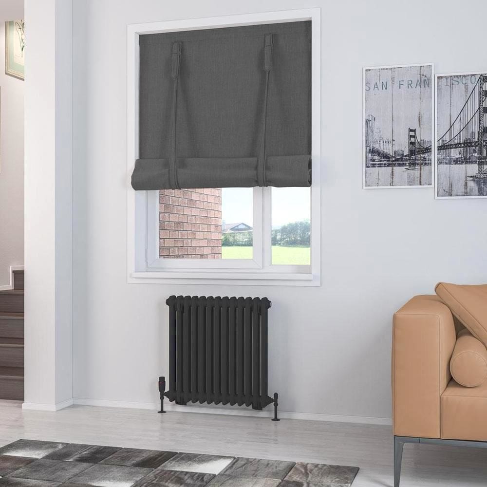 Eastbrook Column Radiator 600 x 608 / Electric Only Eastbrook Rivassa Traditional 2 Column Radiator in Matt Black