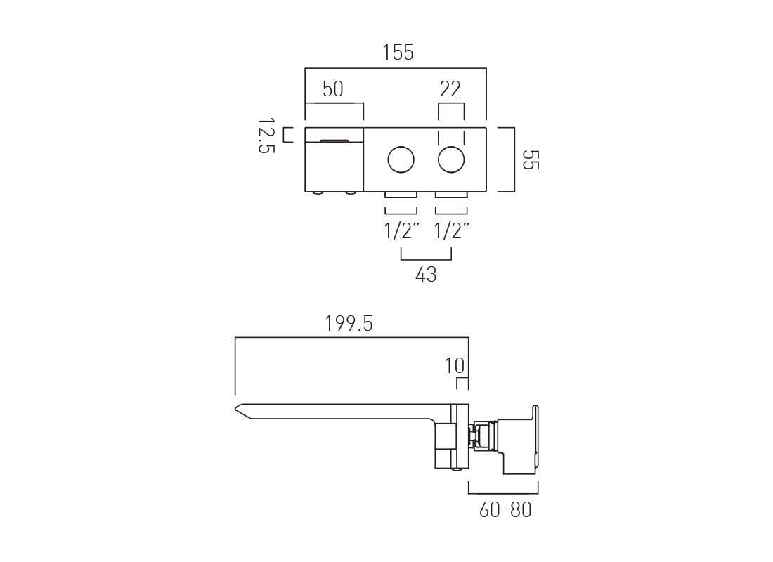 Vado Wall Mounted Basin Tap Vado Omika Wall Mounted Basin Mixer Tap