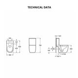 Imex Close Coupled Toilet Imex Luna Rimless UltraVortex Open Back Close Coupled Toilet with Soft Close Seat