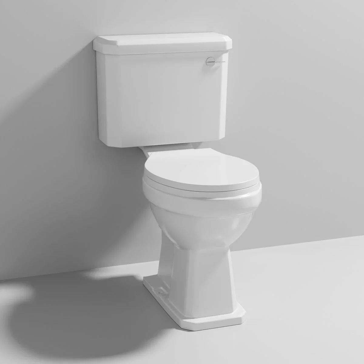 Aquarius Bathrooms Close Coupled Toilet White Wooden Aquarius Harewood Traditional Close Coupled Toilet with Soft Close Seat