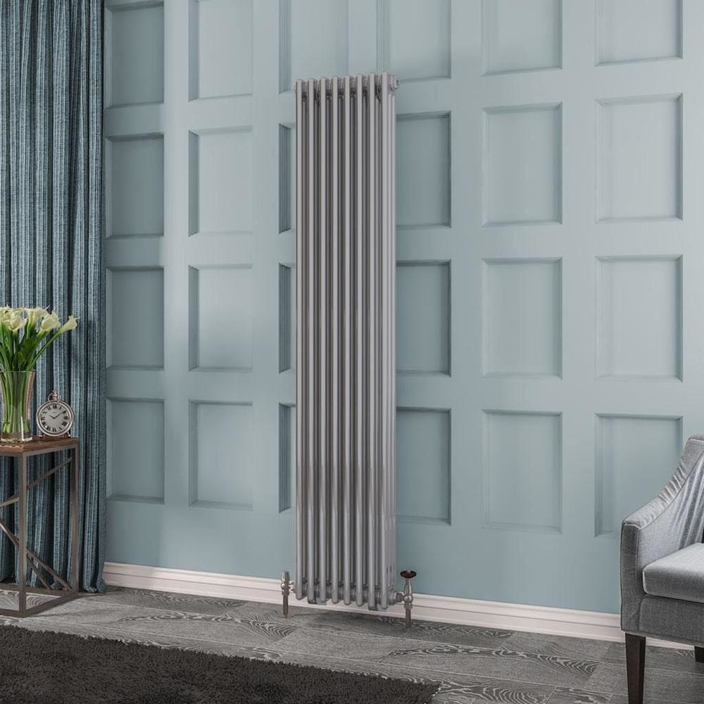 Eastbrook Column Radiator 1800 x 383 / Central Heating Eastbrook Rivassa Traditional 3 Column Radiator in Chrome Effect