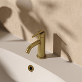Crosswater Cloakroom Tap Stainless Brushed Brass Effect Crosswater 3ONE6 Lever Mini Monobloc Basin Mixer Tap